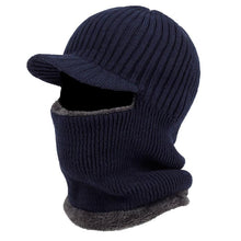将图片加载到图库查看器，New Hooded Wool Cap Riding Windproof Cold Hat Plus Velvet Thickening Hooded Fashion Outdoor Warm Hat Collar Winter Caps Outdoor Sport Warm Beanies Hat For Men Knitted Hats Bandana Hiking Camping Kid Neck Warmer Cap
