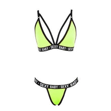 Load image into Gallery viewer, New  Letter Three-Point Suit Women's Sports Underwear Set Skinny Backless Underwear Bikini Swimsuit For Women Two Piece Swimwear Bathing Suit Beachwear Set Thong Bikini
