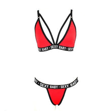 Load image into Gallery viewer, New  Letter Three-Point Suit Women's Sports Underwear Set Skinny Backless Underwear Bikini Swimsuit For Women Two Piece Swimwear Bathing Suit Beachwear Set Thong Bikini
