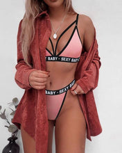 Load image into Gallery viewer, New  Letter Three-Point Suit Women's Sports Underwear Set Skinny Backless Underwear Bikini Swimsuit For Women Two Piece Swimwear Bathing Suit Beachwear Set Thong Bikini
