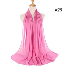 Load image into Gallery viewer, New Long Solid Colorful Soft Chiffon Hijab Elegant Scarf Wrap Lightweight Islamic Head Wear Escharpe Shawls Headband Stole Muslim Hijabs Wrap Headscarf Scarves Colors For Women
