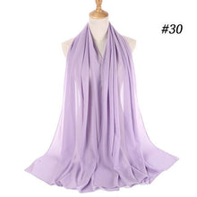 Load image into Gallery viewer, New Long Solid Colorful Soft Chiffon Hijab Elegant Scarf Wrap Lightweight Islamic Head Wear Escharpe Shawls Headband Stole Muslim Hijabs Wrap Headscarf Scarves Colors For Women
