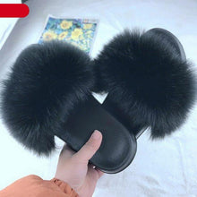 将图片加载到图库查看器，New Luxury Fluffy Slippers Indoor Warm Furry Fur Flip Flops Women Amazing Plush Slides Shoes Warm Comfortable Fuzzy Furry Slippers Indoor Cozy Memory Foam Anti-Slip Flip Flops
