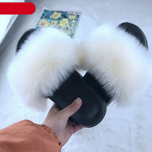 将图片加载到图库查看器，New Luxury Fluffy Slippers Indoor Warm Furry Fur Flip Flops Women Amazing Plush Slides Shoes Warm Comfortable Fuzzy Furry Slippers Indoor Cozy Memory Foam Anti-Slip Flip Flops

