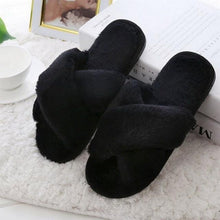将图片加载到图库查看器，New Luxury Fluffy Slippers Indoor Warm Furry Fur Flip Flops Women Amazing Plush Slides Shoes Warm Comfortable Fuzzy Furry Slippers Indoor Cozy Memory Foam Anti-Slip Flip Flops
