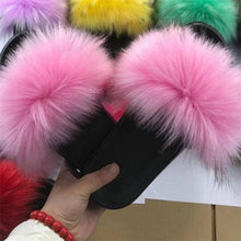 将图片加载到图库查看器，New Luxury Fluffy Slippers Indoor Warm Furry Fur Flip Flops Women Amazing Plush Slides Shoes Warm Comfortable Fuzzy Furry Slippers Indoor Cozy Memory Foam Anti-Slip Flip Flops
