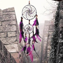 Load image into Gallery viewer, New Luxury Original Silver Gray Dream Catcher 2 Ring Feather Hanging Art Gifts To Bestie Friends Creative Valentine's Day Gifts

