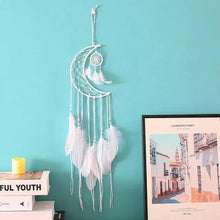 Load image into Gallery viewer, New Luxury Original Silver Gray Dream Catcher 2 Ring Feather Hanging Art Gifts To Bestie Friends Creative Valentine's Day Gifts
