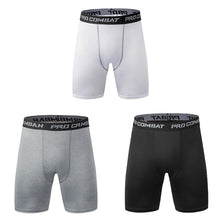 将图片加载到图库查看器，New Male Fitness Quick-Drying Tight Shorts Elastic Compression Leggings Training Pants Men Running Shorts Comfort Black Gray Mens Running Compression Pants Workout Cool Quick Dry Sports Shorts for Running Athletic Underwear
