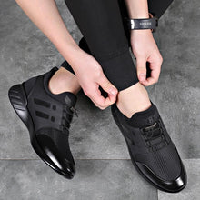 Load image into Gallery viewer, New Mens Casual Leather Lace Up Sneakers Solid Color Breathable Business Mens Fashion Leather Dress Sneakers Flexible Business Casual Non-Slip Shoes For Men

