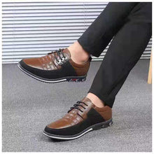 Load image into Gallery viewer, New Mens Leather Casual Sneakers Fashion Solid Leather Shoes Business Sport Flat Round Toe Fashion Sneakers Dress Shoes For Men Walking Business Office Driving Comfort Loafers
