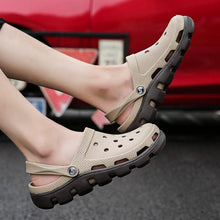 Load image into Gallery viewer, New Mens Summer Slippers Beach Sandals Jelly Shoes Men Outdoor Sandals Hollow Clogs Adjustable Garden Slippers House Shoes Durable Lightweight Beach Clogs
