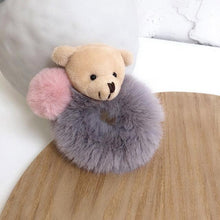 将图片加载到图库查看器，New Mink Fur Hair Rope Scrunchie Women Accessory Flurry Headband Hair Ties Elastic Fashion Hair Ring Women's Wristband Scrunchie Hairband Pom Pom Hair Tie Ring
