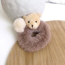 将图片加载到图库查看器，New Mink Fur Hair Rope Scrunchie Women Accessory Flurry Headband Hair Ties Elastic Fashion Hair Ring Women's Wristband Scrunchie Hairband Pom Pom Hair Tie Ring
