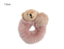 将图片加载到图库查看器，New Mink Fur Hair Rope Scrunchie Women Accessory Flurry Headband Hair Ties Elastic Fashion Hair Ring Women's Wristband Scrunchie Hairband Pom Pom Hair Tie Ring
