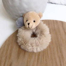将图片加载到图库查看器，New Mink Fur Hair Rope Scrunchie Women Accessory Flurry Headband Hair Ties Elastic Fashion Hair Ring Women's Wristband Scrunchie Hairband Pom Pom Hair Tie Ring

