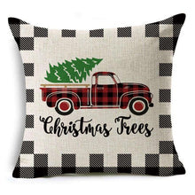 将图片加载到图库查看器，New Plaid Christmas Linen Pillowcase Xmas Series Cushion Cover Case Pillow Custom Square Pillowcase Cushion Cover Thrown Linen Pillowcase Christmas Gift 45X45CM
