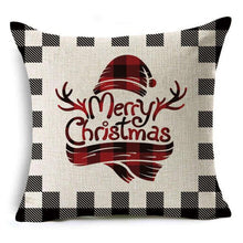 将图片加载到图库查看器，New Plaid Christmas Linen Pillowcase Xmas Series Cushion Cover Case Pillow Custom Square Pillowcase Cushion Cover Thrown Linen Pillowcase Christmas Gift 45X45CM
