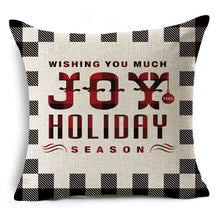 将图片加载到图库查看器，New Plaid Christmas Linen Pillowcase Xmas Series Cushion Cover Case Pillow Custom Square Pillowcase Cushion Cover Thrown Linen Pillowcase Christmas Gift 45X45CM
