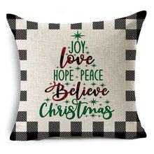 将图片加载到图库查看器，New Plaid Christmas Linen Pillowcase Xmas Series Cushion Cover Case Pillow Custom Square Pillowcase Cushion Cover Thrown Linen Pillowcase Christmas Gift 45X45CM
