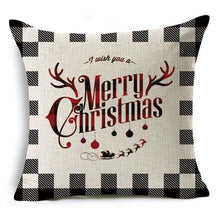 将图片加载到图库查看器，New Plaid Christmas Linen Pillowcase Xmas Series Cushion Cover Case Pillow Custom Square Pillowcase Cushion Cover Thrown Linen Pillowcase Christmas Gift 45X45CM
