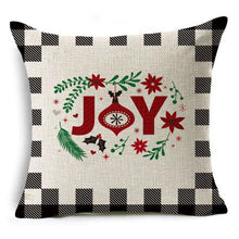 将图片加载到图库查看器，New Plaid Christmas Linen Pillowcase Xmas Series Cushion Cover Case Pillow Custom Square Pillowcase Cushion Cover Thrown Linen Pillowcase Christmas Gift 45X45CM
