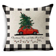 将图片加载到图库查看器，New Plaid Christmas Linen Pillowcase Xmas Series Cushion Cover Case Pillow Custom Square Pillowcase Cushion Cover Thrown Linen Pillowcase Christmas Gift 45X45CM
