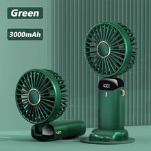 Load image into Gallery viewer, New Portable Digital Display Handheld Fan Office Desktop Multifunctional Folding Headed Small Electric Fan Foldable Mini Desk Fan with Led Digital Display 5 Speeds Multi-Functional Fan for Outdoor Indoor
