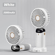 Load image into Gallery viewer, New Portable Digital Display Handheld Fan Office Desktop Multifunctional Folding Headed Small Electric Fan Foldable Mini Desk Fan with Led Digital Display 5 Speeds Multi-Functional Fan for Outdoor Indoor
