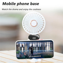 Load image into Gallery viewer, New Portable Digital Display Handheld Fan Office Desktop Multifunctional Folding Headed Small Electric Fan Foldable Mini Desk Fan with Led Digital Display 5 Speeds Multi-Functional Fan for Outdoor Indoor
