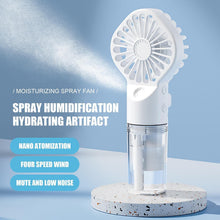 Load image into Gallery viewer, New Portable Handheld Fan USB Rechargeable Turbo Water-Cooled Spray Mini Fan 4 Gear Speed Air-conditioning Mute Fans Outdoor Handheld Misting Fan Rechargeable Mini Personal Fan Battery Operated for Travel
