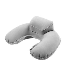 Load image into Gallery viewer, New Portable U Shape Air Inflatable Travel Pillow Support Flocking PVC Ultra Soft Comfort Neck Travel Pillow Neck Pillow for Airplane Travel Inflatable Neck Pillow for Airplane with 3D Contoured Eye Masks Adjustable Neck Support Pillow for Traveling
