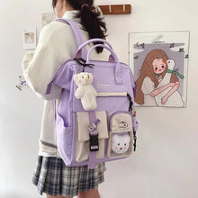 Load image into Gallery viewer, New Purple Waterproof Candy Colors Backpack For Women And Girls Fancy High School Bags for Teenage Girl Cute Travel Bag

