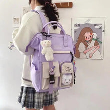 Load image into Gallery viewer, New Purple Waterproof Candy Colors Backpack For Women And Girls Fancy High School Bags for Teenage Girl Cute Travel Bag
