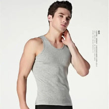 将图片加载到图库查看器，New Sale 100% Soft Cotton Mens Modern Sleeveless Tank Top Solid Muscle Vest Athletic Undershirts O-neck Gym Clothing Tees Tops Unique Soft Comfortable Summer Tops For Men Soft Cotton Sleeveless Tops for Men Classic Tank Tops
