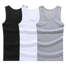 将图片加载到图库查看器，New Sale 100% Soft Cotton Mens Modern Sleeveless Tank Top Solid Muscle Vest Athletic Undershirts O-neck Gym Clothing Tees Tops Unique Soft Comfortable Summer Tops For Men Soft Cotton Sleeveless Tops for Men Classic Tank Tops
