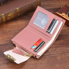 将图片加载到图库查看器，New Short PU Leather Clutch Bags Card Holder Wallet And  Small Coin Purse for Women And Girls
