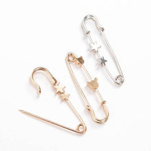 Load image into Gallery viewer, New Simple Trendy Popular Rhinestone Decoration Buckle Lapel Pin Brooches Women Cardigan Coat Sweater Costume Safety Pin Jewelry Brooches and Pins for Women in Multiple Styles Beautiful Safety Pins for Clothing
