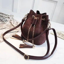 将图片加载到图库查看器，New Sizzling Mini Crossbody Handbags Cute Bucket Bag Organizer Small Tassel PU Leather Womens Shoulder Messenger Bags
