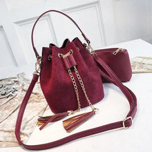 将图片加载到图库查看器，New Sizzling Mini Crossbody Handbags Cute Bucket Bag Organizer Small Tassel PU Leather Womens Shoulder Messenger Bags

