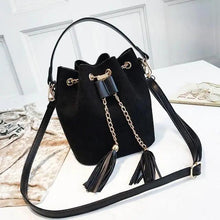 将图片加载到图库查看器，New Sizzling Mini Crossbody Handbags Cute Bucket Bag Organizer Small Tassel PU Leather Womens Shoulder Messenger Bags
