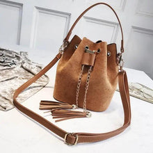 将图片加载到图库查看器，New Sizzling Mini Crossbody Handbags Cute Bucket Bag Organizer Small Tassel PU Leather Womens Shoulder Messenger Bags
