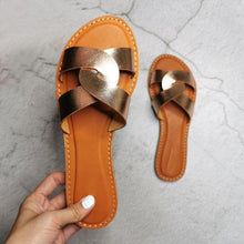 将图片加载到图库查看器，New Slides Women Summer Slippers Outdoor Summer Beach Shoes Fashion Slip-On Woman Slippers Leather Sandals Women's Flip Flops Leather Slide Beach Pool Slipper Sandals
