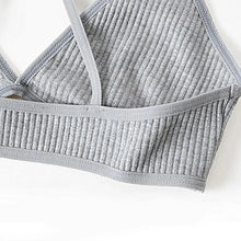 Load image into Gallery viewer, New Soft Comfortable Cotton Bras For Women Thin French Style Bras Deep V Triangle Cup Cross Beauty Back Bra Small size
