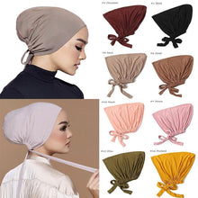Load image into Gallery viewer, New Soft Modal Muslim Turban Hat Inner Head Wrap Bonnet Under Scarf Hijab Lightweight Caps Elegant Islamic Under Scarf Bonnet Hat Headwrap For Female
