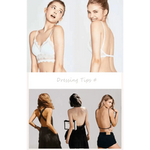 Load image into Gallery viewer, New Splendid French Style Lingerie Soft Bralette Deep V Lace Wireless Triangular Padded Cups Backless Bra
