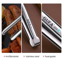 Load image into Gallery viewer, New Stainless Steel Grill Tongs Cooking Utensils For BBQ Baking Silver BBQ Accessories Camping Supplies Kitchen Serving Tongs for Cooking Grilling Baking Bread Salad Buffet Tongs Spatula Metal

