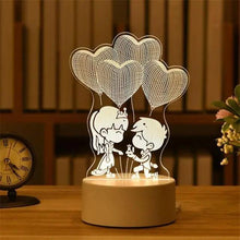 Load image into Gallery viewer, New Sterlling Romantic Love 3D Lamp Heart-shaped Balloon Acrylic LED Night Light Decorative Table Lamp Valentine's Day Sweetheart Wife's Gift
