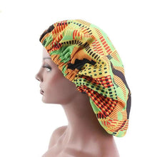 Load image into Gallery viewer, New Stunning Extra Large Satin Lined Bonnet Women Big Size Beauty Print Satin Silk Bonnet Sleep Night Cap Head Cover Bonnet Hat
