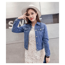 Load image into Gallery viewer, New Stunning Long Sleeve Winter Slim White Black Jeans Top For Women Solid Denim Jacket Women Short Overcoat For Ladies
